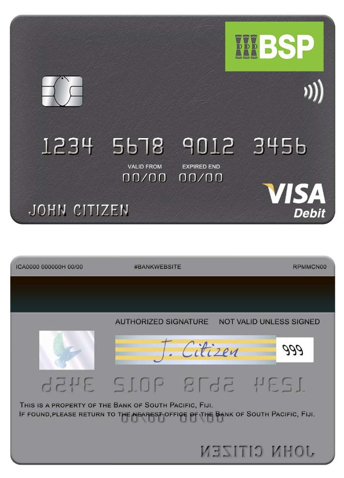 Fiji Bank of South Pacific visa debit card